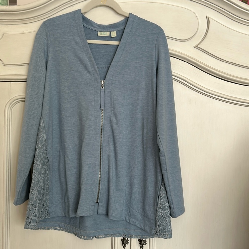 LOGO lace back cardigan